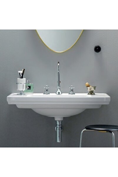 GSI Classic 8787 White Πορσελάνινος Extraglaze Νιπτήρας Μπάνιου Επίτοιχος Κρε...