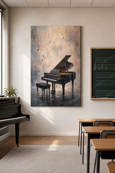 KanvasSepeti Sanat Dolu Piyano Melodileri Kanvas Tablo