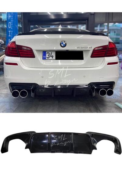 handanca Bmw F10 2011-2017 M5 Vorsteiner Difüzör (PLASTİK) Parlak Siyah F10 A...