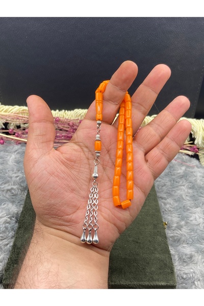Kttesbihaksesuar FURKAN GÜL 5x8 mm UÇAK CAMI TESBİH GÜMÜŞ KAPLAMA PÜSKÜLLÜ