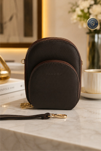 Armine Women's Brown Pia Leather Crossbody Hand & Shoulder Bag 384