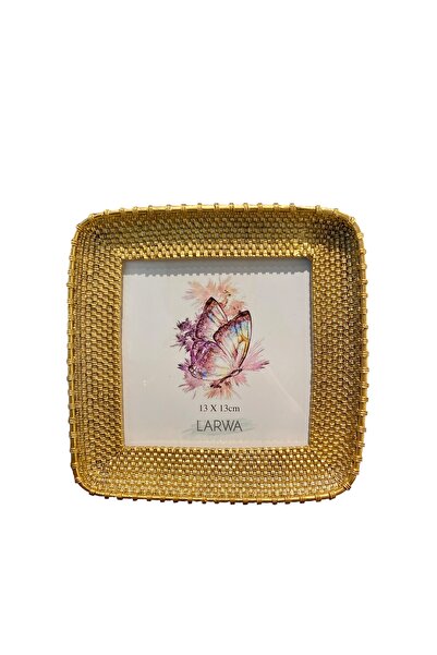 4,Larwa,Hasır, 13X13Cm, Kare,Çerçeve,GOLD