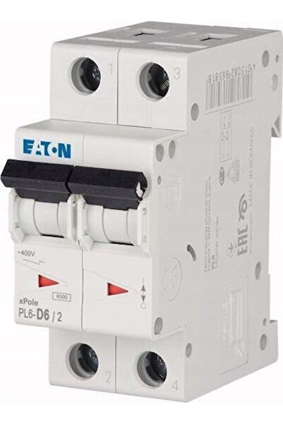 Eaton Disjunctor automat 2P D 6A 6kA AC Pl6-d6/2 286576
