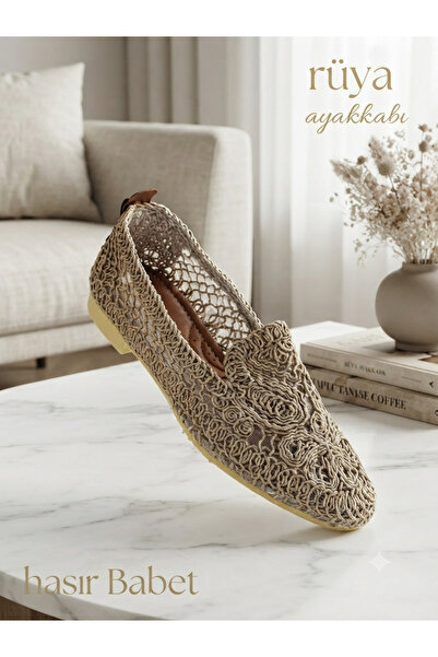 Rüya Ayakkabı The Summer Months' Indispensable Straw Ballerinas (Beige Color)