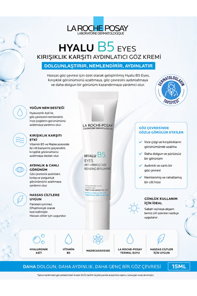 La Roche Posay Hyalu B5 Eye Contour Care Cream 15 ml - Anti-Wrinkle, Revitali...