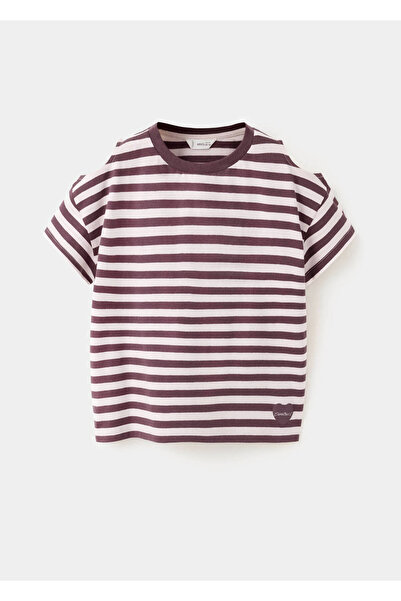 MANGO Kids %100 çizgili pamuklu tişört