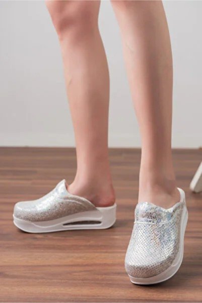 altın moda shoes Blumsaboterli̇k Gray Snake Pattern Women's Airmax Orthopedic Anatomical Sabo Slippers for Patients, Doctors, Nurses, Chefs