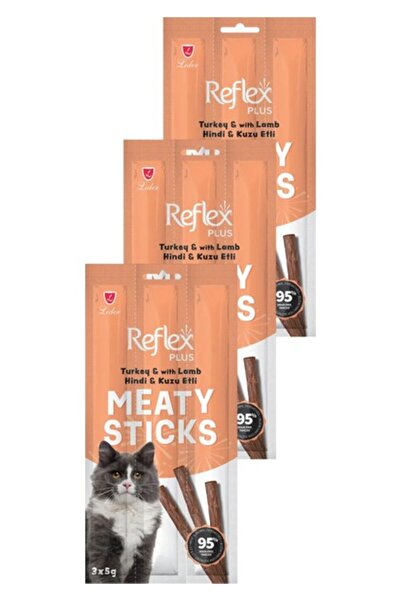Reflex Plus Meaty Sticks Hindi ve Kuzu Etli Kedi Ödül Çubuğu 3X5GR Üçlü Paket