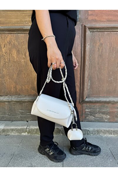 Just Polo Women's Chain Detailed Adjustable Strap Minimal Shoulder Bag Shopper