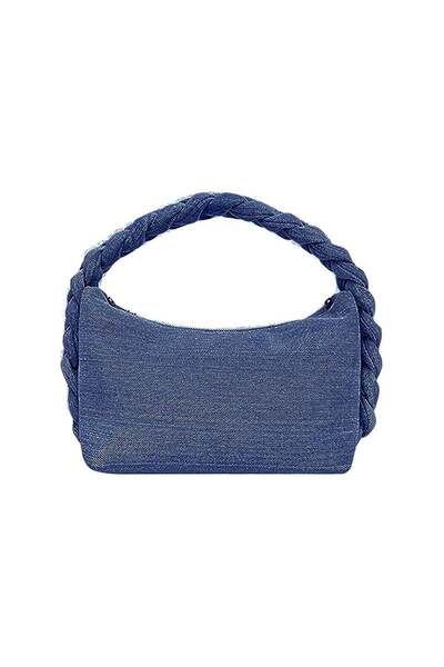 The Purani Jeans Braided Denim Handbag for Women, Textured Design Shoulder Ha...