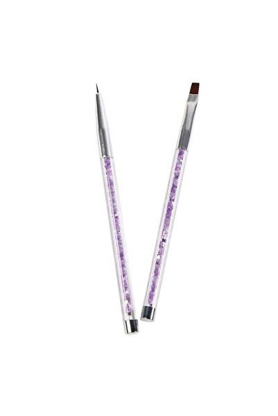 Jumbo Pensulă fină pentru nail art, set 2 piese – linii precise și detalii cr...