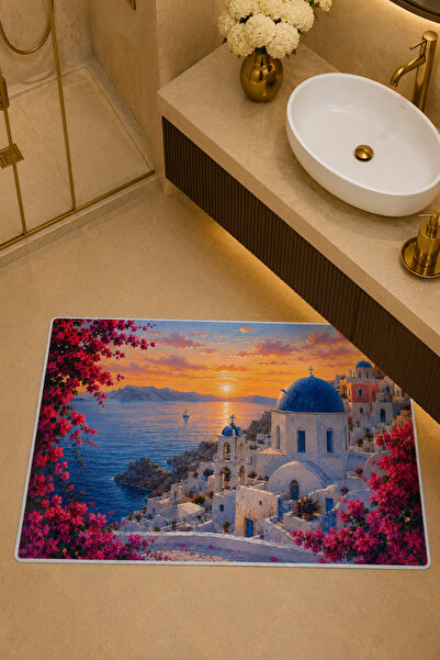 PilloveDream Non-Slip Base Washable Bathroom Mat Set Digital Printed 40X60-50...