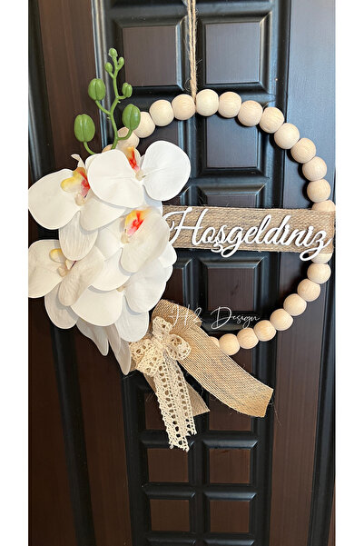 H2 Design Handmade Wooden Beaded Orchid Door Ornament