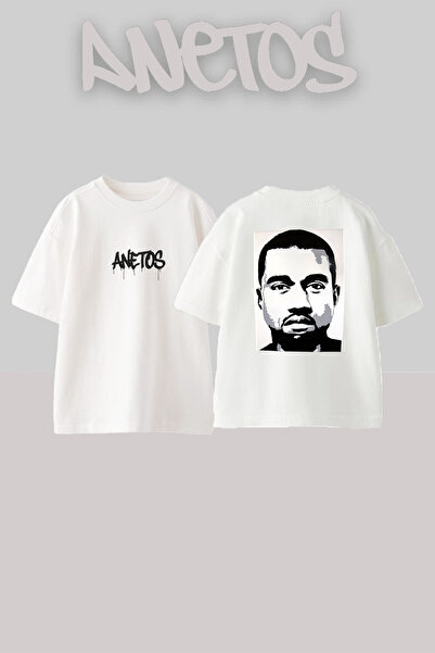 Anetos Kanye West_62 Design Printed Unisex Oversize White Tshirt