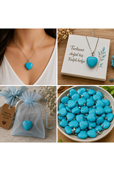best bioenerji taş terapi Turquoise Natural Stone Heart Pendant – Elegant and...