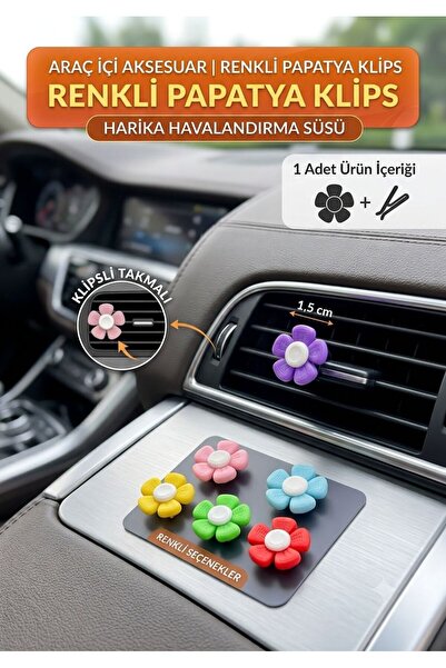 TARIK HOME 1 adet Araç Havalandırma Klima Aksesuarı Renkli Çiçek Tasarım – Kl...