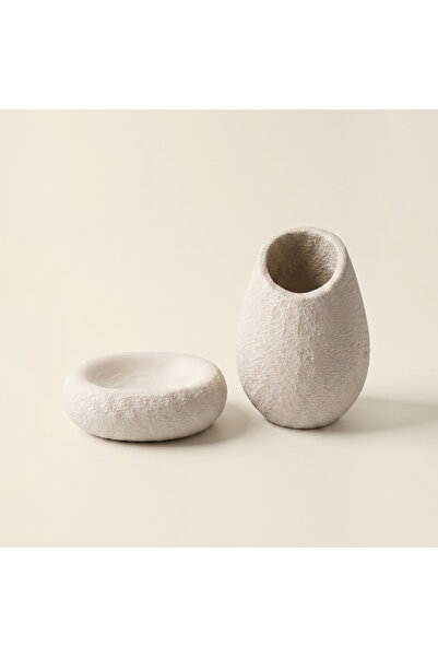 BKShape Skadi Stone Bathroom Set Soap Dish and Toothbrush Holder Organic Ston...