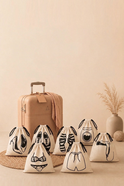 Paris Home 7 Piece Premium Luggage Organizer Set Travel Organizer