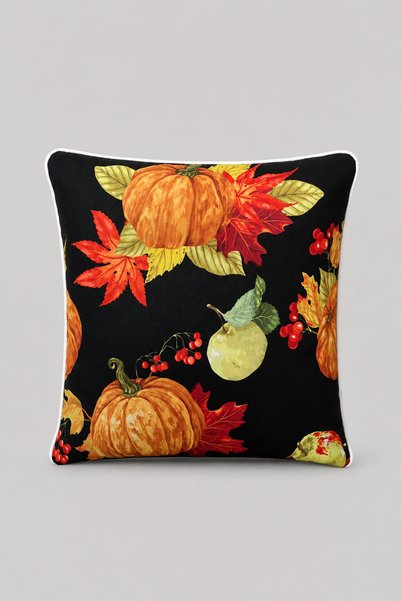 LUX VIE Pumpkin Patterned Bias-Cut Raschel Knitted Velvet Woven Throw Pillow ...