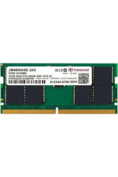 Transcend DDR5 cu modul 1x32GB și viteză 4800 pentru laptop Cod: JM4800ASE-32G