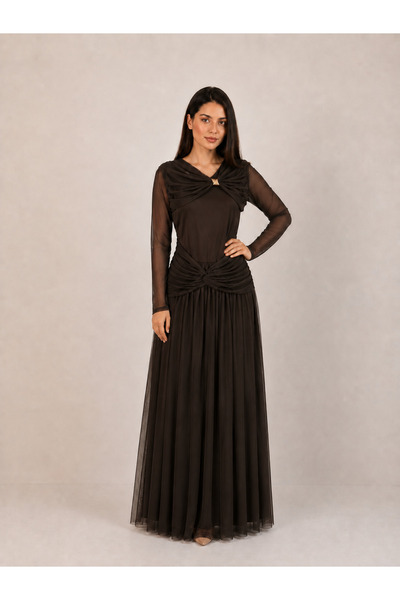 DVNA Soft Evening Dress Dark Lilac Stretch Tulle by Dafna