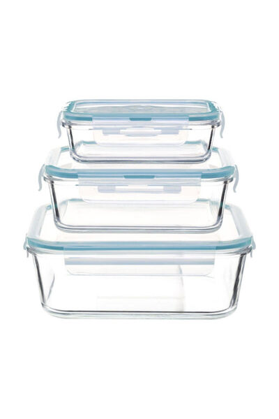 5FIVE Cutie de prânz din sticlă transparentă, 3 bucăți, Cod: 146593