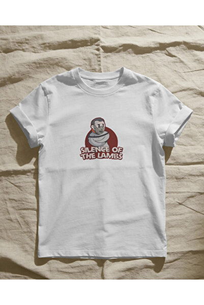 buzagi Silence of the Lambs Regular Unisex White T-Shirt