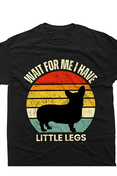 BASEPULSE تي شيرت Wait Me I Have Little Legs Vintage لمحبي الكلاب، تي شيرت بر...