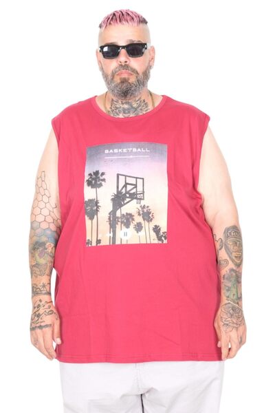 ModeXL Mode XL Μεγάλο Μέγεθος Αθλητικό Μπαντάνα με Στάμπα Μπάσκετ 26014 ΜΠΟΡΝΤΟ