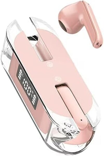 Generic True Wireless Bluetooth Earbuds with LED Display Charging Case, Trans...
