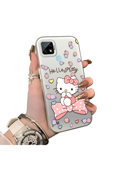 ucuc Realme C21 Compatible Hard Acrylic Back Silicone Edge Lens Protection Case