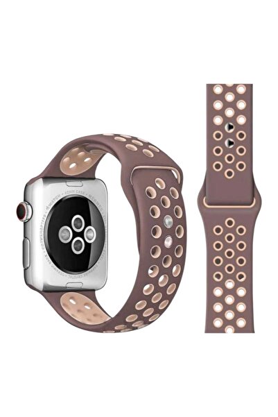 OEM Curea ceas, compatibila cu AppleWatch, maro, din silicon