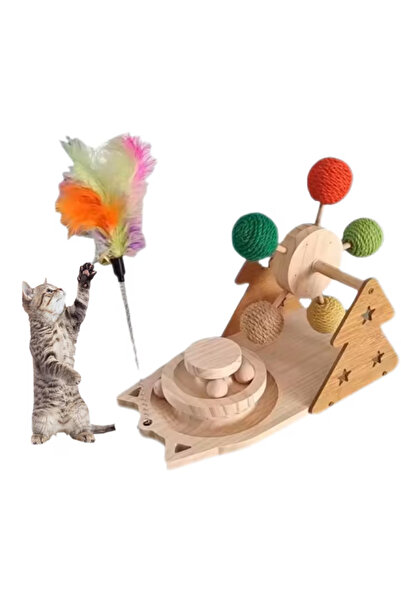 Simply Joy Set de jucării interactive pentru pisici 3 în 1, jucărie de zgâria...