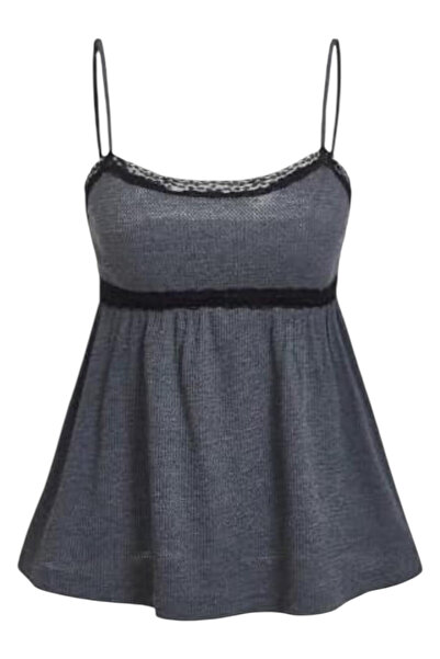 OEM Camasa de noapte dama, scrta, din tricot, gri, in bretele, XS