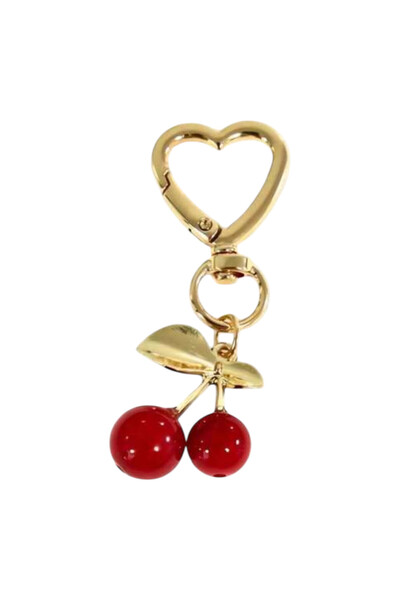 OEM Cherry-shaped crystal Keychain , length 6.5 cm, width 2.8 cm