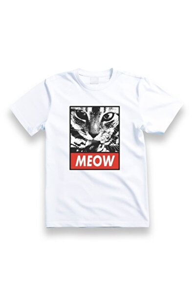 OEM Tricou personalizat Meow, 100% bumbac, alb, M