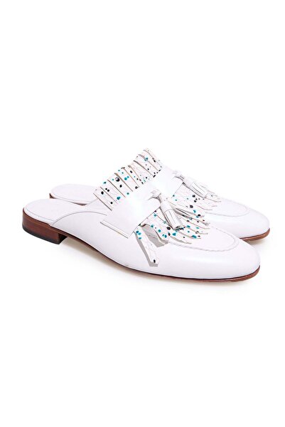 FRANCO CALVANI White Color Laceless Genuine Leather Men's Half Shoes