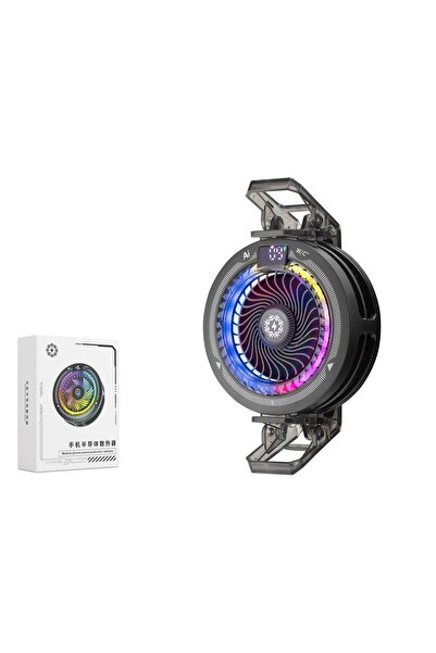 HADRON TH25PRO Telefon Soğutucu Fan RGB Isı Göstergeli Siyah