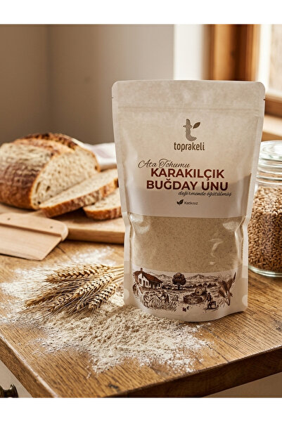 Toprakeli Doğal Ata Tohumu Karakılçık Ekmeklik Un Kraft Ambalaj 1 Kg