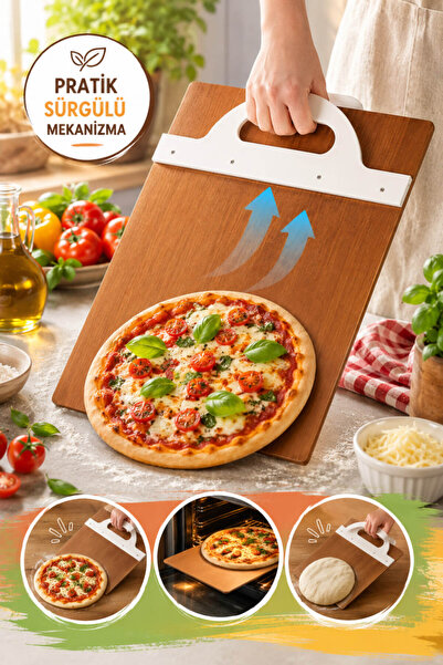 Anadolu Saray Sliding Pizza Lahmacun and Dough Picking Shovel 25X40Cm Lahmacu...