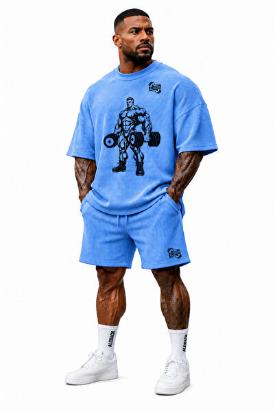 Genenic Summer Bodybuilding Set for Men 2-Piece (Shorts & T-Shirt), Polyester...