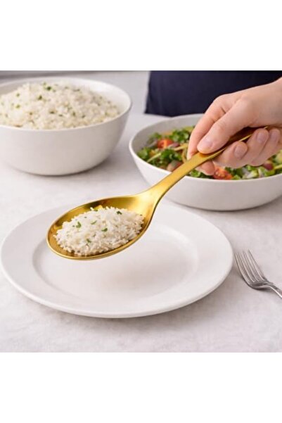 Yıldızan Ysf Shop Gold Color Stainless Steel Spoon, Modern and Luxurious Desi...