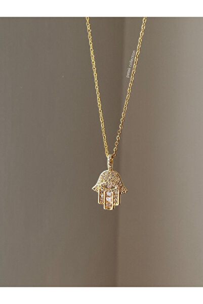 Petek Collection Çelik Fatma Ana Eli Hamsa Kolye