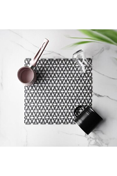 Yıldızan Square Shaped Drying Mat Dish Mat Countertop Sink Rinse Mat (29×29 c...