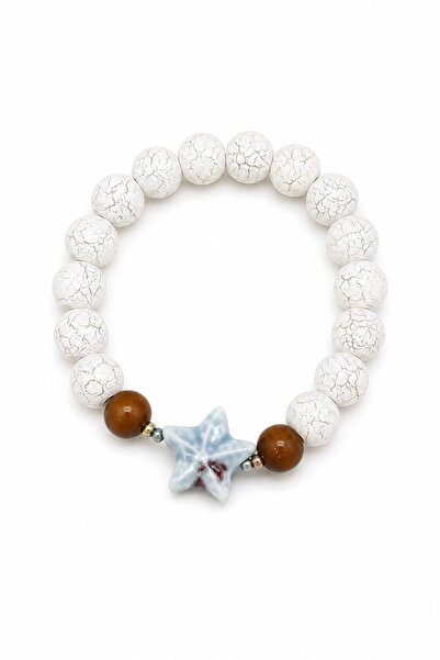 Marka Ceramic Star Detailed Bead Bracelet (Elastic)