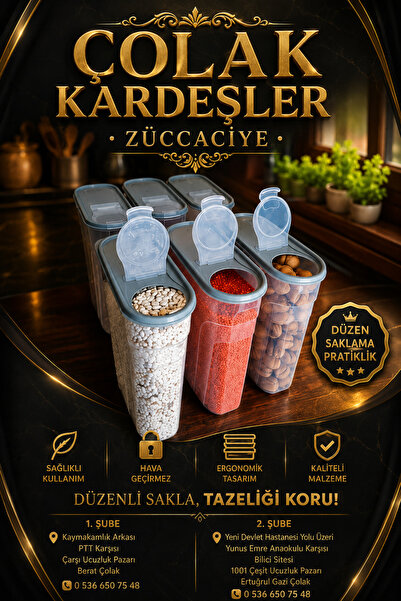 Genel Markalar Sağlık plastik 6 litre dikey erzak kabı