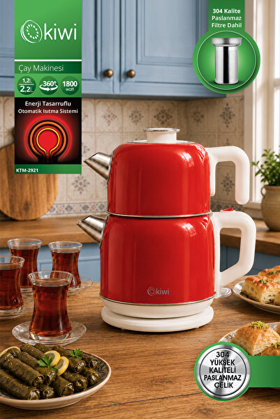 Kiwi Ktm-2921 Stainless Steel Tea Maker |   1800W & 2.2 L Water Heater & 1.2 ...