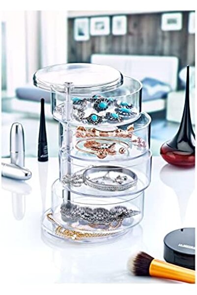 Yıldızan Msa Shop Transparent Acrylic 4-Tier Rotatable Jewelry Organizer, Jew...