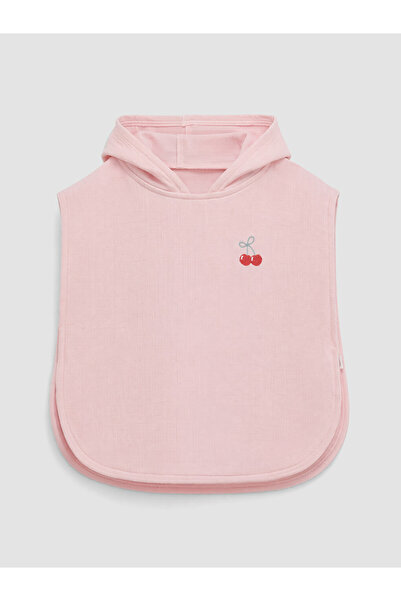 LC Waikiki Pink Cherry Printed Baby Girl Cotton Poncho Towel