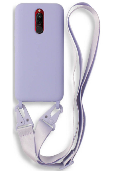 Bodycell Θήκη Σιλικόνης με Λουράκι Λαιμού - Xiaomi Redmi 8 - Violet
